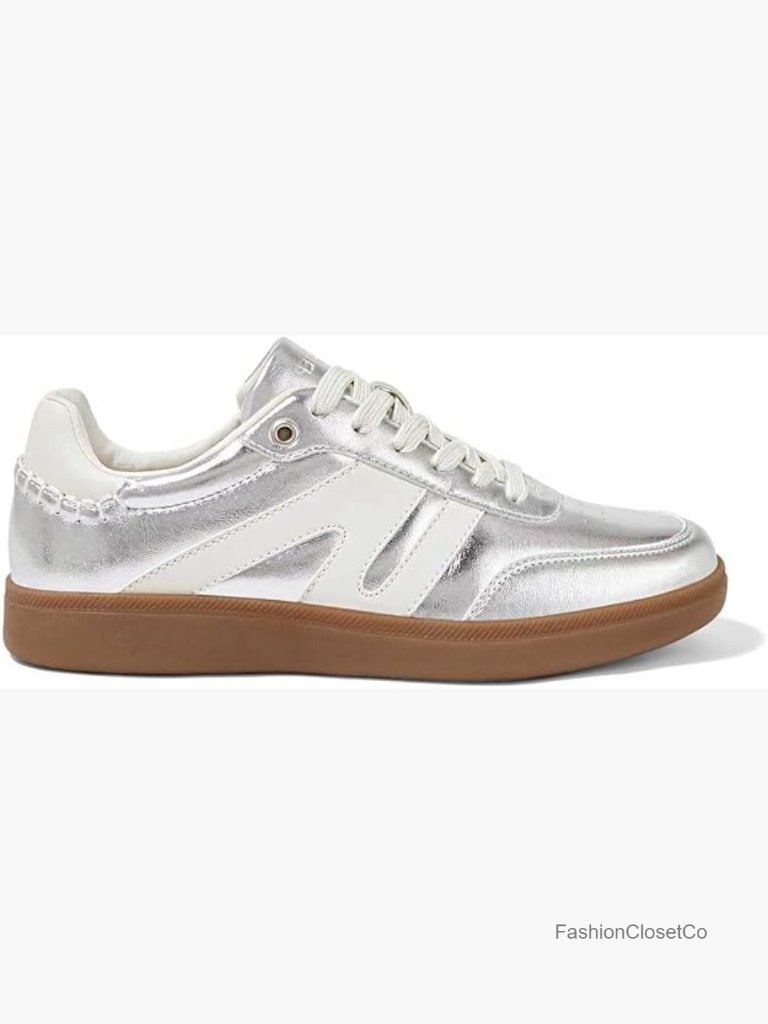 Classic Retro Women's Fashion Sneakers Genuine Leather Gum Sole Casual Walking